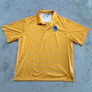 Golden State Warriors Polo Shirt Antigua Mens Size 2XL‎ Embroidered Logo Striped